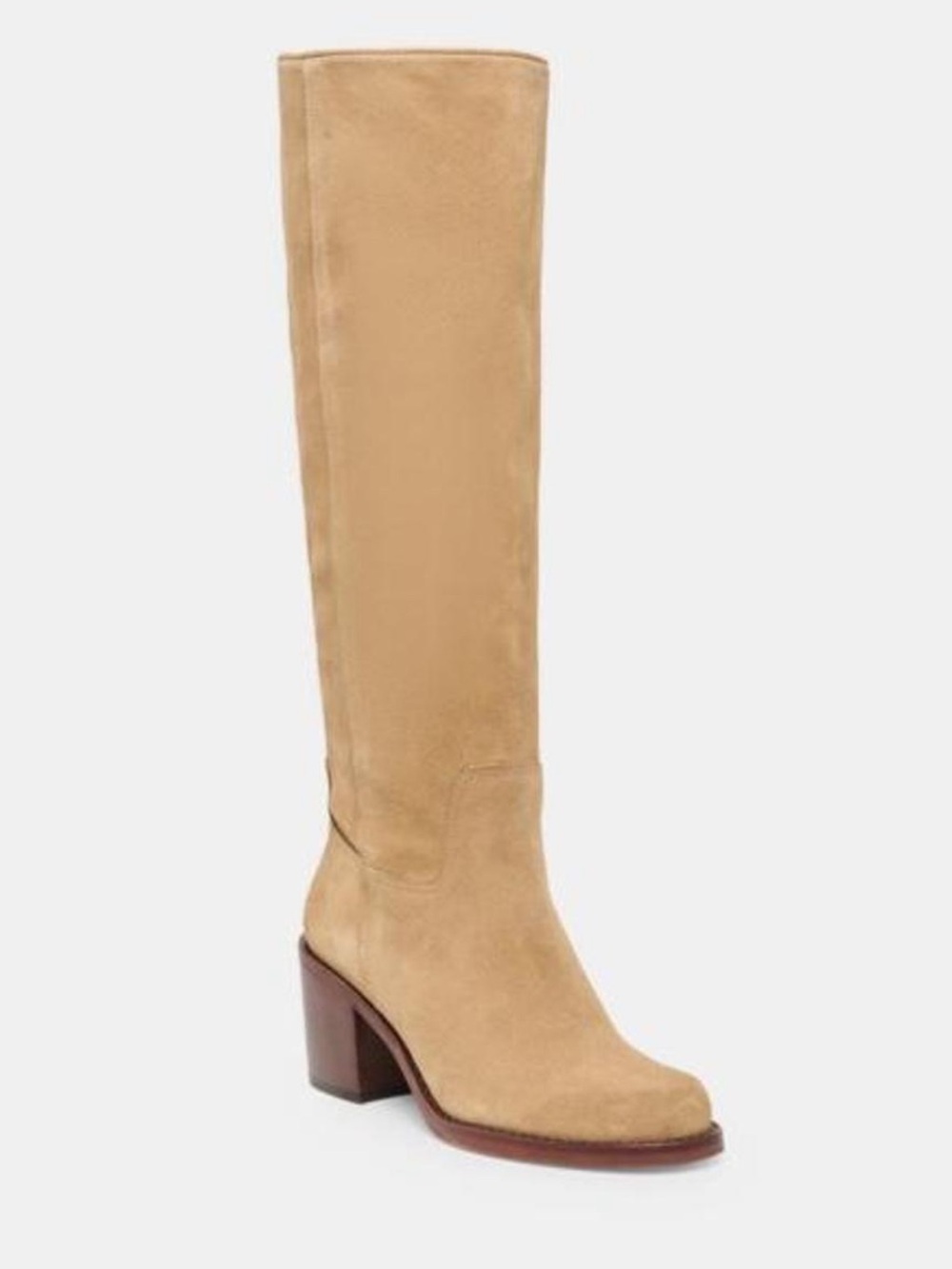 Dolce Vita Tan Suede Over-the-Knee Block Heel Boots